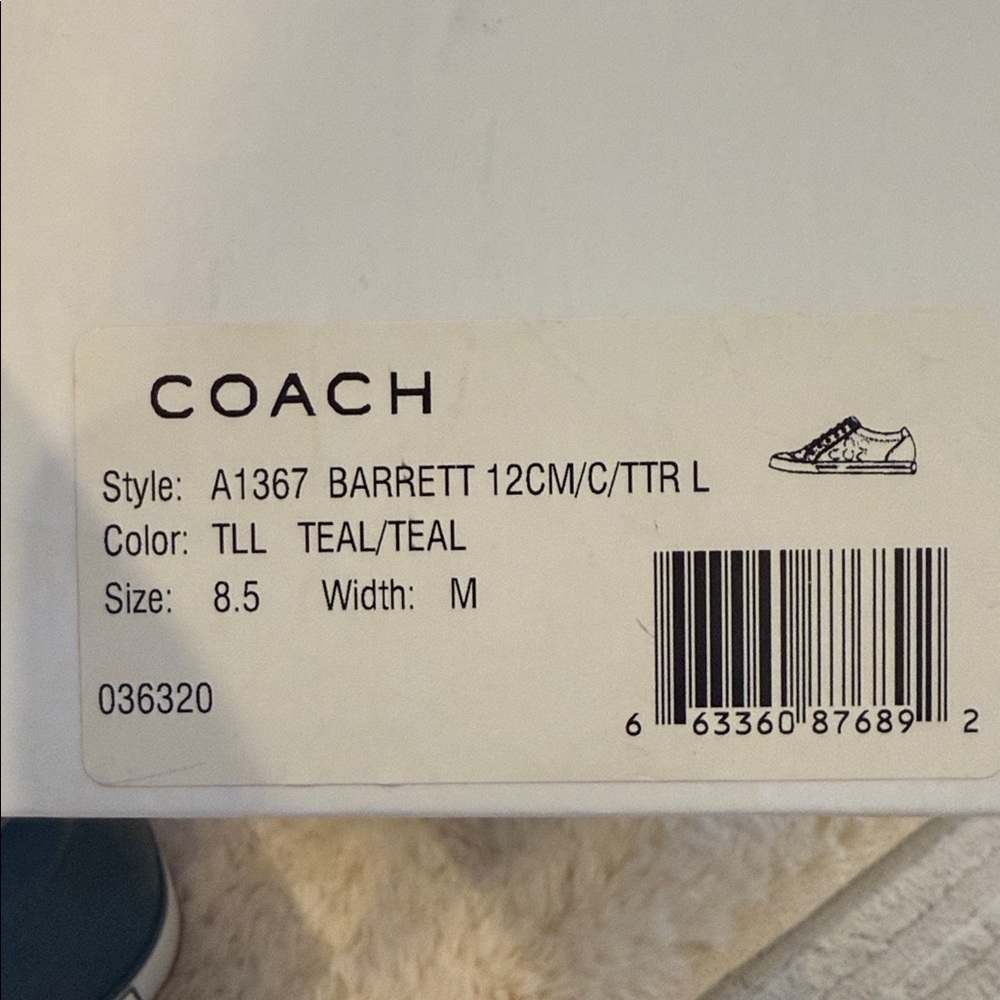 Coach Blue Plaid Barrett Sneakers -NEW - Picture 5 of 5